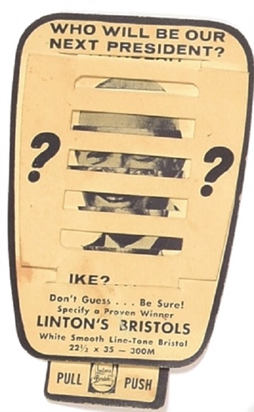 Eisenhower, Stevenson Mechanical Cardboard Card