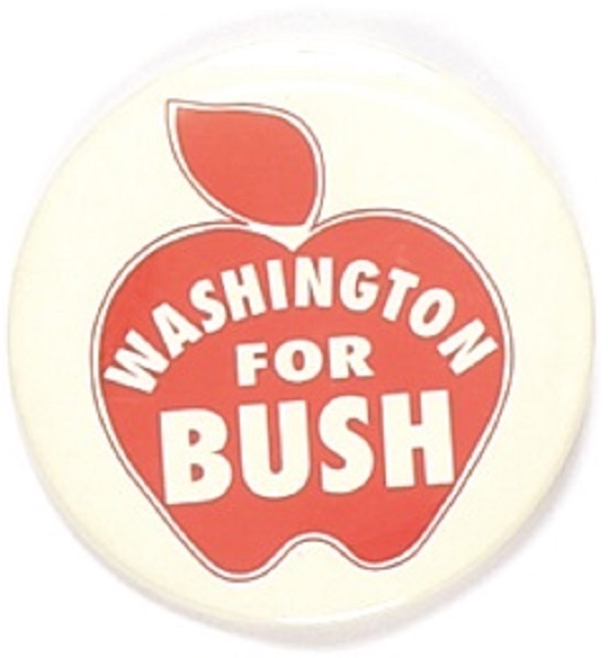 Washington for Bush Apple 1992 Pin