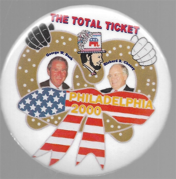 Bush, Cheney Total Ticket Pretzel Pin 