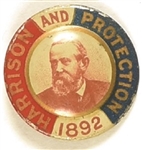 Benjamin Harrison and Protection 1892 Tinplate Pin