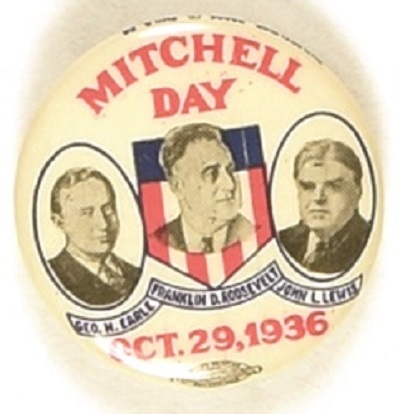 Roosevelt, Earle, Lewis Mitchell Day Pin
