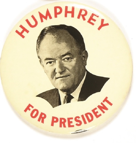 Humphrey for President Large, Scarce Celluloid