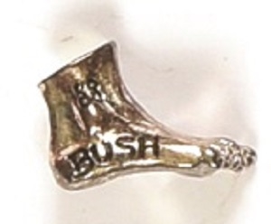 George Bush Silver Foot 1988 Clutchback Pin