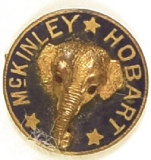 McKinley, Hobart Enamel Elephant Screwback Pin
