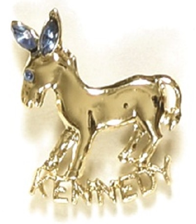 John F. Kennedy Blue Donkey Jewelry Pin