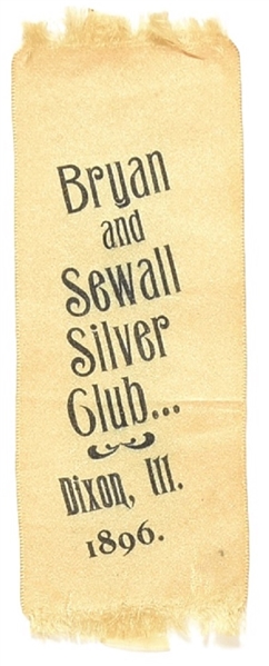 Bryan, Sewall Dixon Illinois Silver Club Ribbon