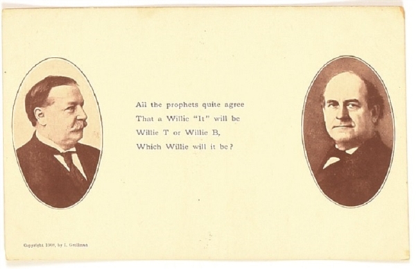 Taft, Bryan Which Willie Will it Be Postcard