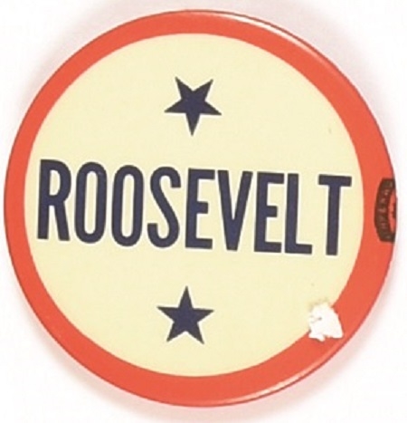 Roosevelt Larger Size Two Stars Celluloid