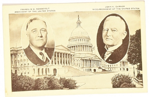 Roosevelt, Garner Capitol Postcard