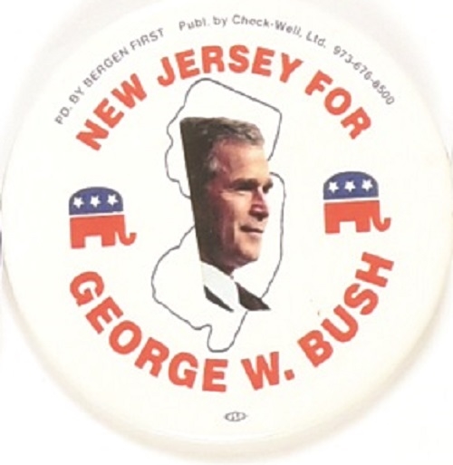 New Jersey for George W. Bush Red Letters