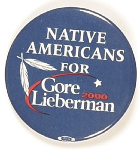 Native Americans for Gore Light Blue Pin