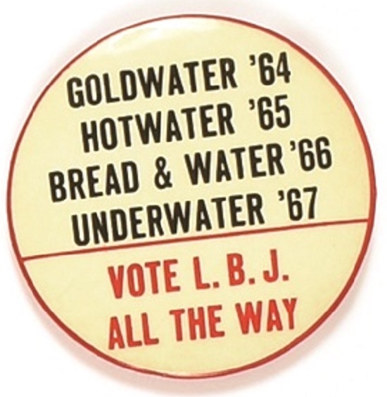 Vote LBJ all the Way anti Goldwater Pin