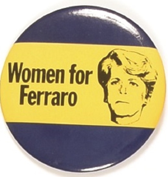 Women for Ferraro Blue and Gold Pin