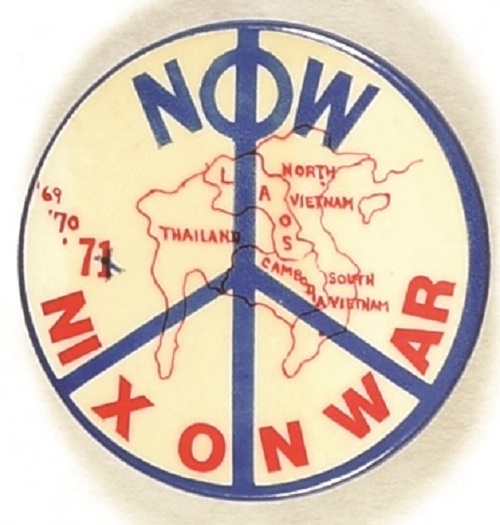 Vietnam Nix On War Anti Nixon Protest Pin