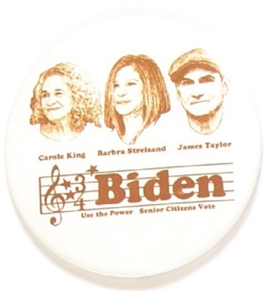 Biden, King, Streisand, Taylor Concert Pin