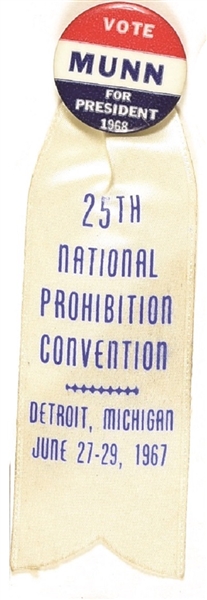 Munn Prohibition Party Pin and Ribbon