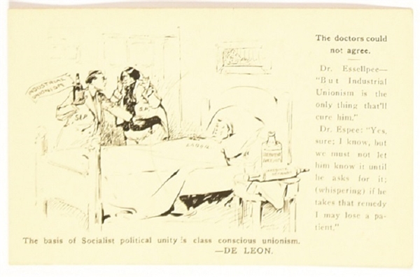 Socialist Labor Party "Doctors Could Not Agree" Postcard