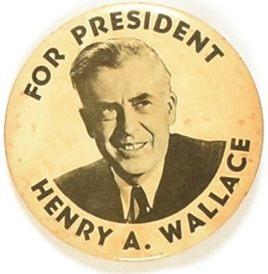 Henry Wallace for President Largest Size Celluloid