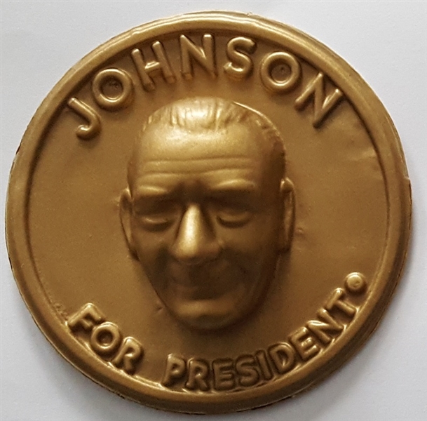 Lyndon Johnson 3-D Jiffy Badge