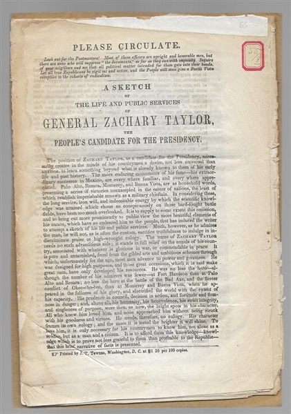 Life and Public Services of General Zachary Taylor
