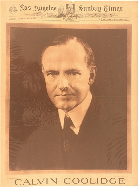 Calvin Coolidge Los Angeles Sunday Times Poster