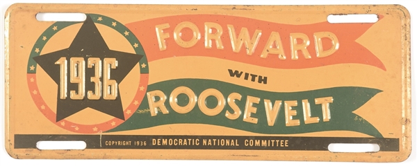 Forward With Franklin Roosevelt 1936 License