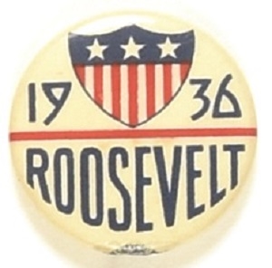 Roosevelt 1936 Shield Celluloid