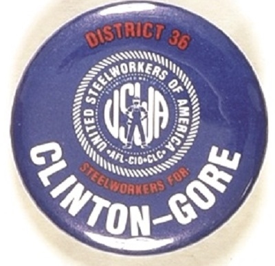 Alabama District 36 Steelworkers 1992 for Clinton, Gore