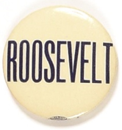 Franklin Roosevelt Blue and White Celluloid