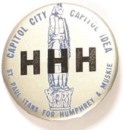 Humphrey Capitol City Minnesota Silver Celluloid