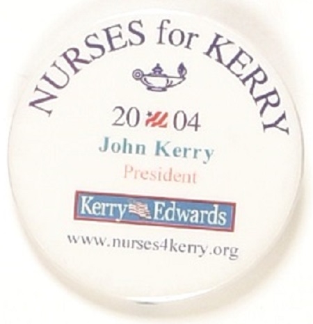 Massachusetts Nurses Association for Kerry Celluloid with Logo
