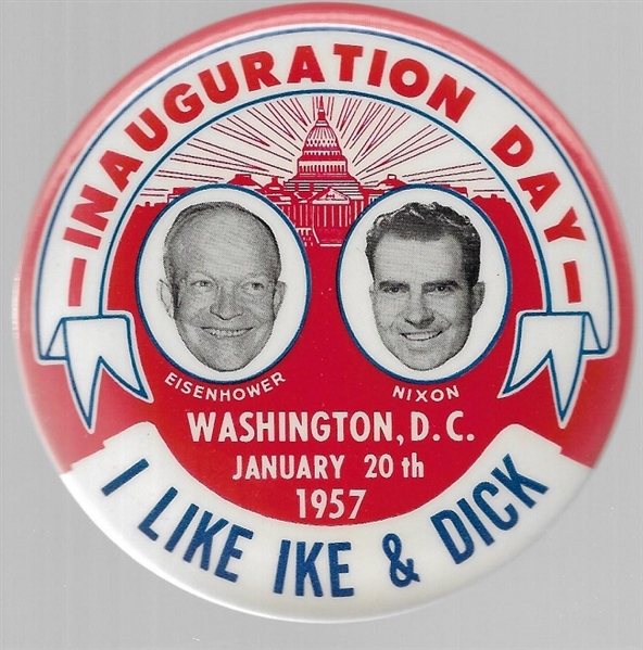 Eisenhower, Nixon 1957 I Like Ike and Dick Pin