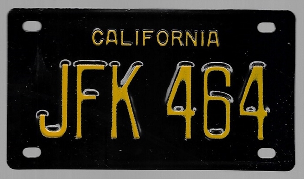 JFK 464 Kennedy California License