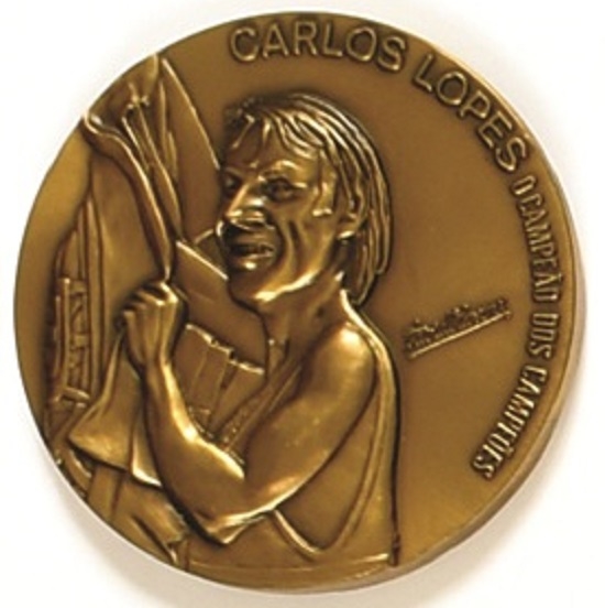 Reagan Portuguese Marathon Winner Peres 1984 Olympics Medal