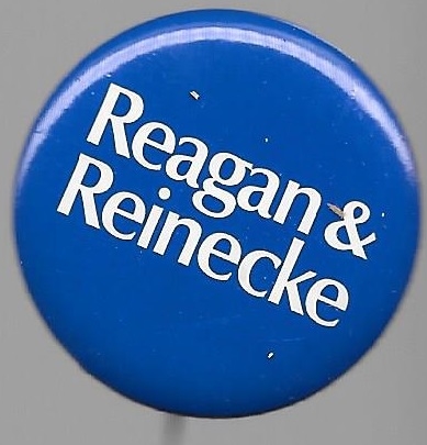 Reagan & Reinecke 1 1/4 Inch Blue 1970 Celluloid