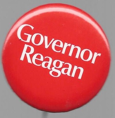 Governor Reagan 1970 Red 1 1/4 Inch Pin 