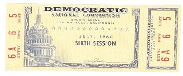 John F. Kennedy 1960 Convention Ticket