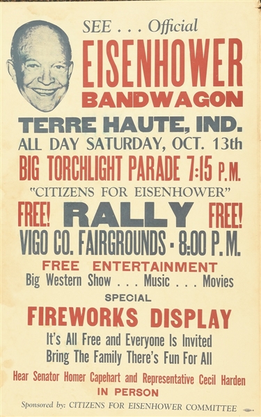 Eisenhower Terre Haute Bandwagon Poster