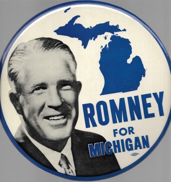 George Romney for Michigan 9 Inch Celluloid