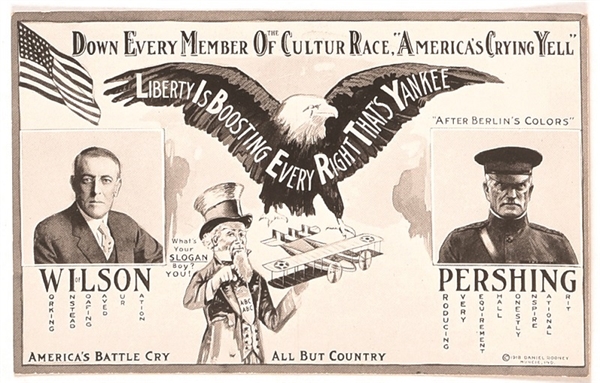 Wilson, Pershing Liberty World War I Postcard