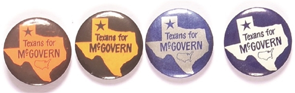 Set of Four McGovern Texas Pins