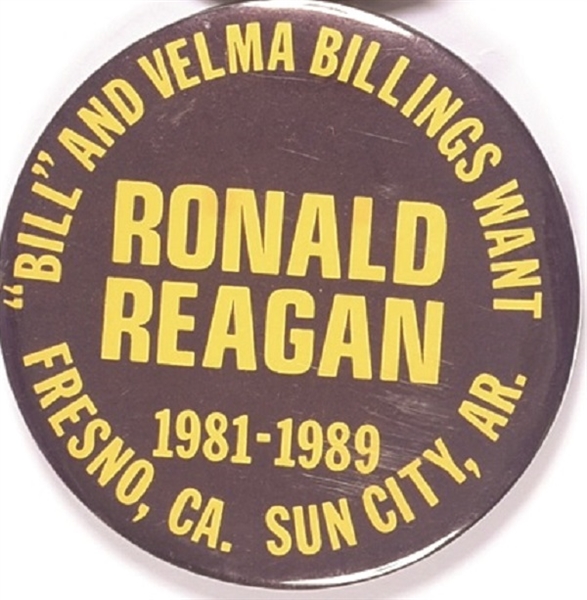 Bill and Velma Billings Want Ronald Reagan