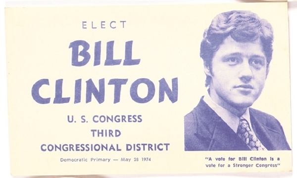 Elect Bill Clinton US Congress Card