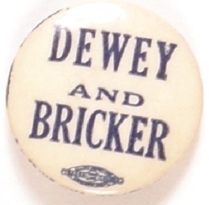 Dewey and Bricker 1944 Celluloid