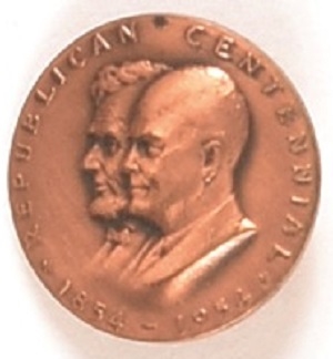 Eisenhower, Lincoln GOP Centennial Pin
