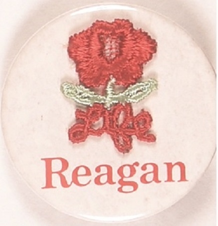 Reagan Red Cloth Rose 1984 Pro-Life Pin