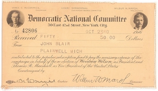 Wilson, Marshall Democratic National Committee Card