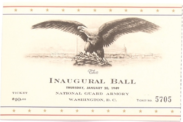 Truman 1949 Inaugural Ball Ticket