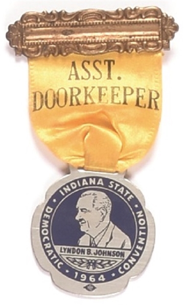 LBJ Indiana Convention Asst. Doorkeeper Badge