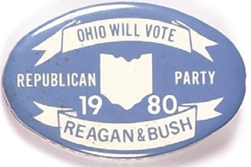 Reagan Ohio 1980 Oval Celluloids